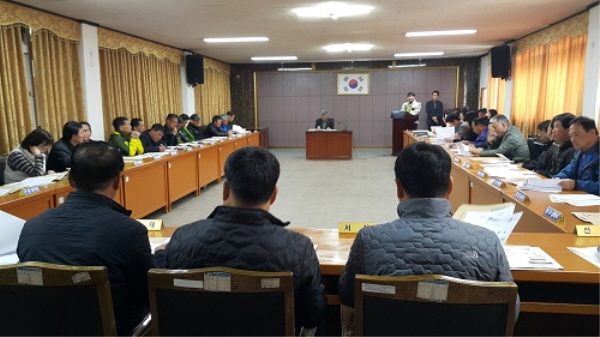 북면 마을이장회의 참석 범죄예방 홍보